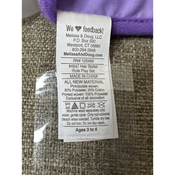 Melissa & Doug Hair Stylist Pretend Play Set w/ Smock & Tools Dress Up Costume - Picture 12 of 12